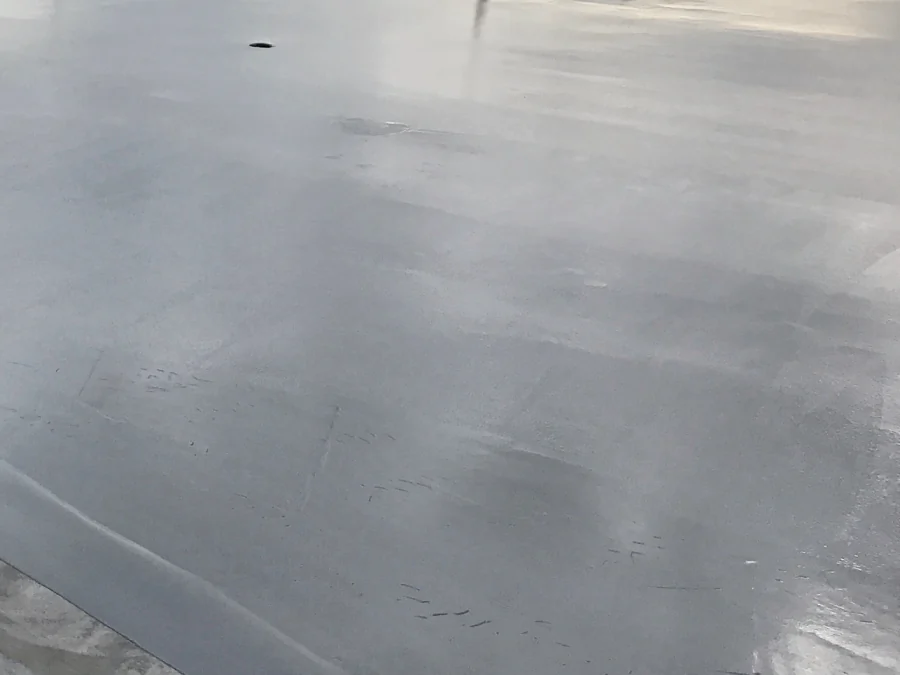 The fresh grey traffic coating across the helipad at Royal Columbian Hospital in New Westminster